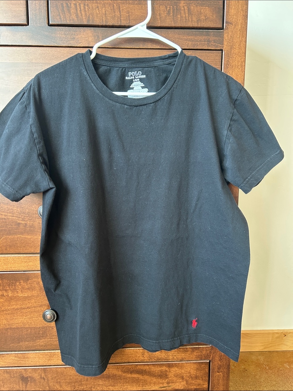 Polo by Ralph Lauren Black Short-Sleeve Crew Tee with Red Pony